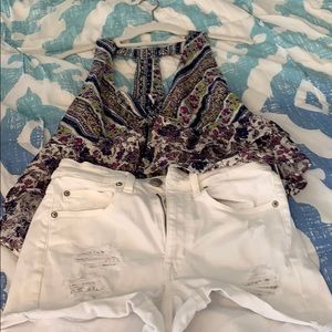 American eagle white shorts